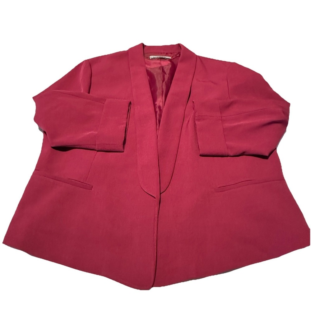 Kasper Blazer 3/4 Sleeve‎ Open Pink Fuscha Jacket Size 18 Professional Academia